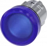 Indicator light, illuminable, waistband round, blue, mounting Ø 22.3 mm, 3SU1051-6AA50-0AA0