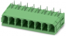 Pin header, 8 pole, pitch 7.62 mm, angled, green, 1720741