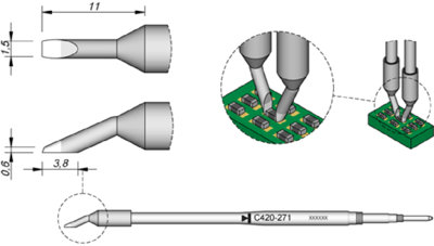 C420271 JBC Soldering tips, desoldering tips and hot air nozzles