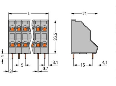 736-106 WAGO PCB Terminal Blocks Image 2