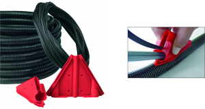 Corrugated hose with slot, inside Ø 12.1 mm, outside Ø 15.8 mm, BR 25 mm, polyamide, black