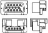 D-Sub connector, 15 pole, high density, angled, solder pin, 2041127-1