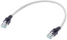 Patch cable, RJ45 plug, straight to RJ45 plug, straight, Cat 6A, PUR, 25 m, gray