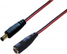 DC extension cable, Plug 2.5 x 5.5 mm, straight, Socket 2.5 x 5.5 mm, straight, red/black, 075907