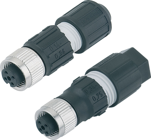 Jack, M12, 4 pole, IDC connection, screw locking, straight, 99 0528 12 04