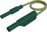 Measuring lead with (4 mm plug, straight) to (4 mm socket, straight), 250 mm, yellow/green, PVC, 2.5 mm², CAT II