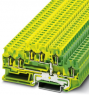 Protective conductor double level terminal, spring balancer connection, 0.08-4.0 mm², 6 kV, yellow/green, 3038532