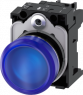 Indicator light, 22 mm, round, metal, high gloss,blue, lens, smooth, 24 V AC/DC