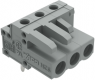 Socket header, 3 pole, pitch 5 mm, angled, gray, 232-233