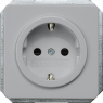 German schuko-style socket, silver, 16 A/250 V, Germany, IP20, 5UB1468