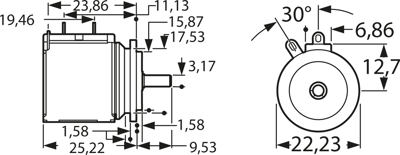 3549S-1AE-102A Bourns Electronics GmbH Potentiometers Image 2