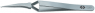 ESD cross tweezers, uninsulated, antimagnetic, stainless steel, 120 mm, T2349