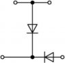 Double-level diode terminal, spring-clamp connection, 0.08-2.5 mm², 2 pole, 500 mA, gray, 280-941/281-491