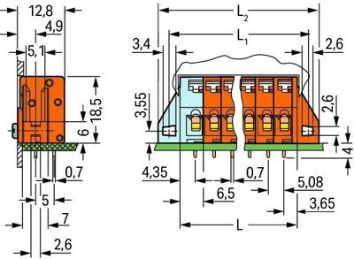 741-240 WAGO PCB Terminal Blocks Image 2