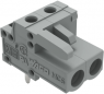 Socket header, 2 pole, pitch 5 mm, angled, gray, 232-232