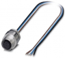 Sensor actuator cable, M12-flange socket, straight to open end, 4 pole, 0.5 m, 4 A, 1693791