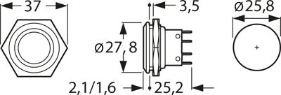 MP0038 BULGIN Pushbutton Switches Image 2