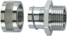 Straight hose fitting, 2 pieces, M20, 20 mm, brass, nickel-plated, IP54, metal, (L) 26.3 mm