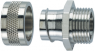 Straight hose fitting, 2 pieces, M25, 25 mm, brass, nickel-plated, IP54, metal, (L) 32.5 mm