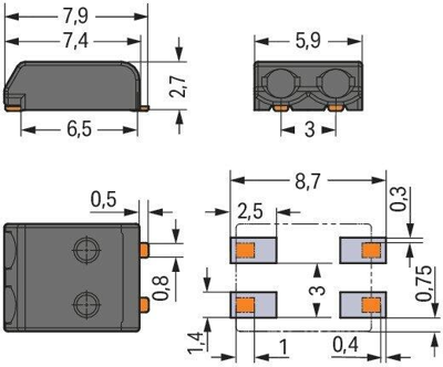 2059-322/998-403 WAGO PCB Terminal Blocks Image 2