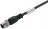 Sensor actuator cable, M12-cable plug, straight to open end, 3 pole, 10 m, PUR, black, 4 A, 1021751000