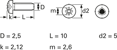 ZM2,5X10 D7500-C:A2K Screws, Threaded Rods Image 3