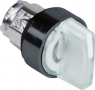 Selector switch, illuminable, groping, waistband round, white, front ring black, 3 x 45°, mounting Ø 22 mm, ZB4BK15137