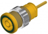 4 mm panel socket, solder connection, mounting Ø 12.2 mm, CAT III, yellow/green, SEB 2630 S1,9 GE/GN
