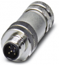 Plug, M12, 5 pole, screw connection, screw locking, straight, 1403854