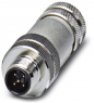 Plug, M12, 5 pole, screw connection, screw locking, straight, 1694266