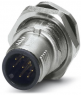Plug, M12, 8 pole, solder pins, screw locking, straight, 1441804