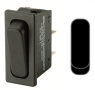 Rocker switch, black, 1 pole, (On)-Off-(On), changeover switch ( pole), 6 (4) A/250 VAC, IP40, unlit, unprinted