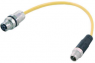 Sensor actuator cable, M12-cable plug, straight to M12-cable socket, straight, 8 pole, 0.5 m, PUR, yellow, 0948C072756005