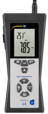 PCE-VA 11 PCE Instruments Anemometers, Gas and Pressure Measuring Instruments Image 4