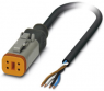 Sensor actuator cable, cable socket to open end, 4 pole, 10 m, PUR, black, 8 A, 1415011