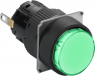 Signal light, illuminable, waistband round, green, front ring black, mounting Ø 16 mm, XB6EAV3JP