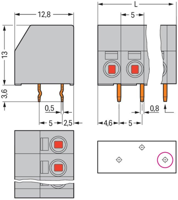 253-104/000-006 WAGO PCB Terminal Blocks Image 2