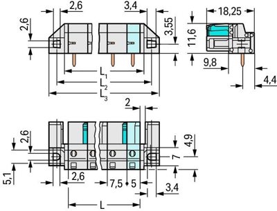 722-834/047-000 WAGO PCB Connection Systems Image 2