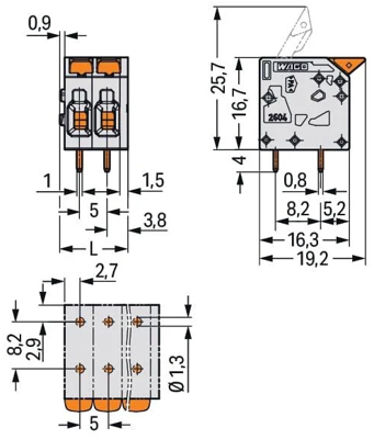 2604-1110 WAGO PCB Terminal Blocks Image 2