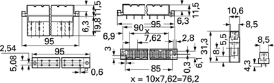 424654 ERNI DIN PCB Connectors