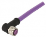 Sensor actuator cable, M12-cable socket, angled to open end, 4 pole, 0.7 m, PVC, purple, 21349100486007