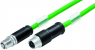 Sensor actuator cable, M12-cable plug, straight to M12-cable socket, straight, 8 pole, 2 m, PUR, green, 0.5 A, 79 9724 020 08