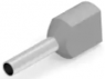 Insulated Wire end ferrule, 2 x 0.75 mm², 15 mm/8 mm long, DIN 46228/4, gray, 966144-2