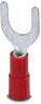 Insulated forked cable lug, 0.5-1.5 mm², AWG 20 to 16, M6, red