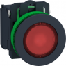 Pushbutton, illuminable, groping, 1 Form A (N/O) + 1 Form B (N/C), waistband round, red, front ring black, mounting Ø 30.5 mm, XB5FW34B5