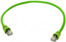 Patch cable, RJ45 plug, straight to RJ45 plug, straight, Cat 6A, S/FTP, PUR, 2 m, green