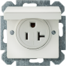 NEMA socket outlet with hinged cover, white, 20 A/250 V, IP20, 5UB1535