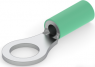 Uninsulated ring cable lug, 0.326-1.31 mm², AWG 22 to 16, 5.2 mm, M5, green