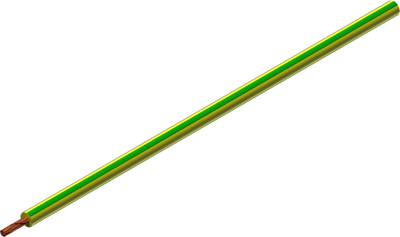 Silicone-stranded wire, highly flexible, halogen free, SiliVolt-E, 1.5 mm², green/yellow, outer Ø 3.4 mm, 61.7555-10020