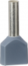 Insulated twin wire end ferrule, 2.5 mm², 18.5 mm long, NF C 63-023, gray, AZ5DE0255